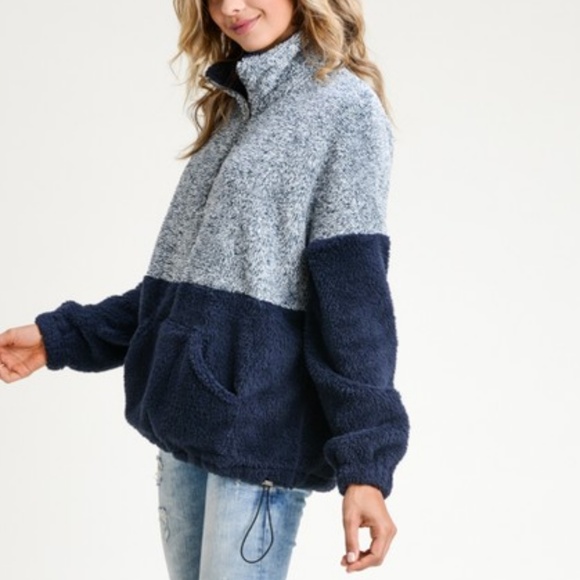 LAST NEW Navy Blue Color Block Pull Over - Picture 6 of 6